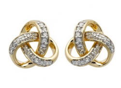 14K Celtic Diamond Earrings