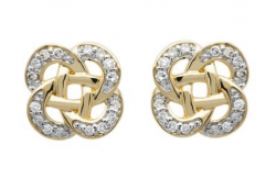 14K Celtic Diamond Earrings