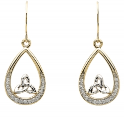 14K Trinity Diamond Earrings