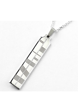 SILVER OGHAM PENDANT LARGE